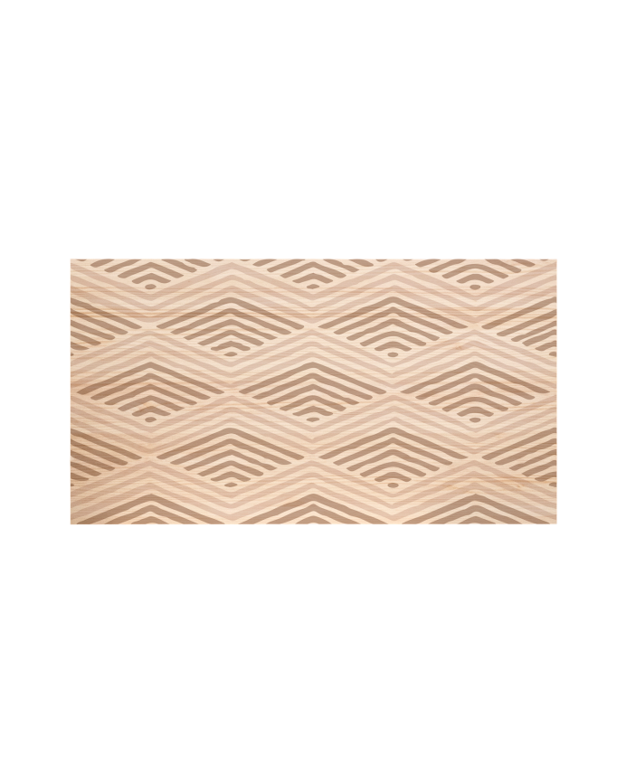 Deco wood Cabecero de madera maciza estampado motivo Pirámides I en tono natural de 90x80cm