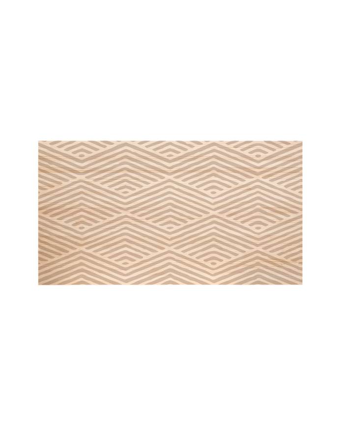 Deco Wood Cabecero De Madera Maciza Estampado Motivo Pirámides Il En Tono Natural De 90x80cm