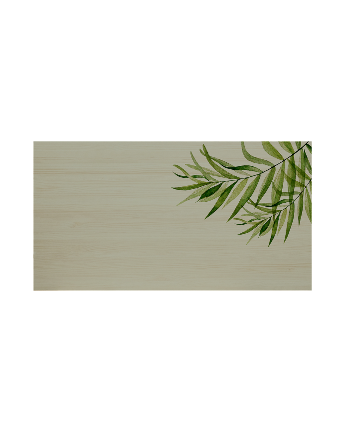 Deco Wood Cabecero De Madera Maciza Estampado Motivo Ramas Decapado De 90x80cm