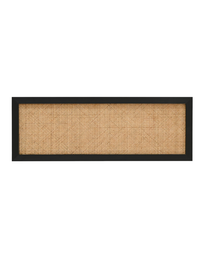 Deco Wood Cabecero De Madera Maciza Y Cannage En Tono Negro De 100x60cm