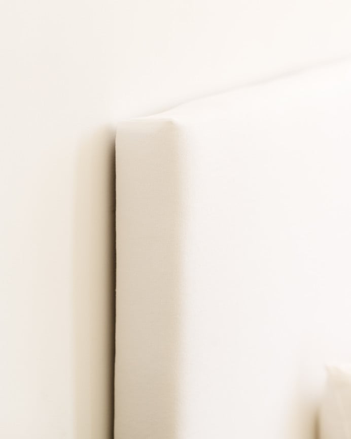 Deco Wood Cabecero Tapizado De Algodón En Color Blanco De 90x80cm