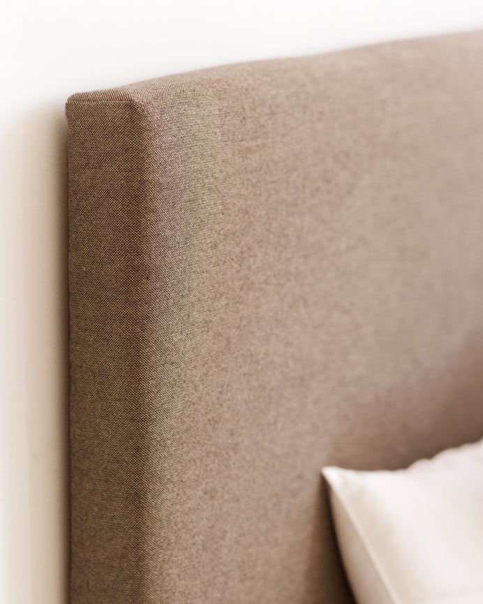 Deco Wood Cabecero Tapizado De Algodón En Color Marron De 90x80cm