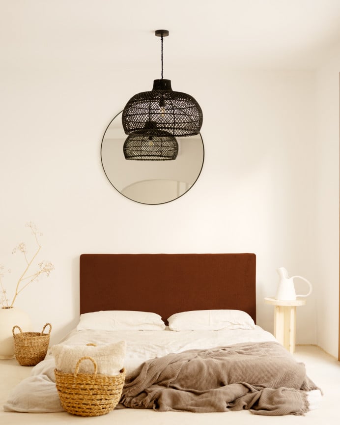 Deco Wood Cabecero Tapizado De Algodón En Color Terracota De 90x80cm