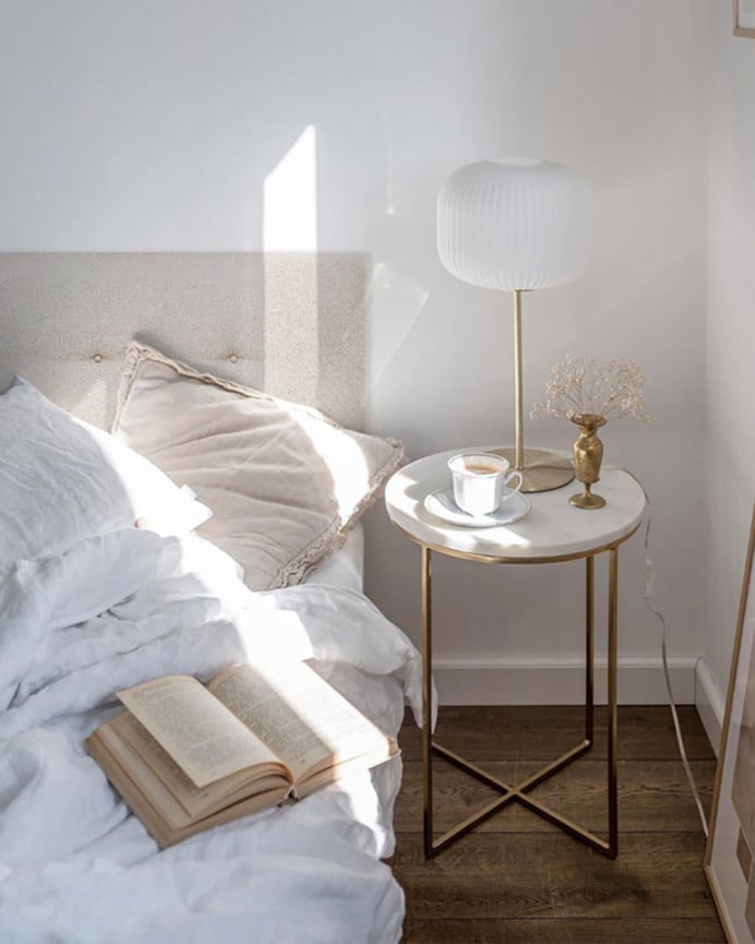 Deco Wood Cabecero Tapizado De Poliester Con Botones En Color Beige De 90x60cm