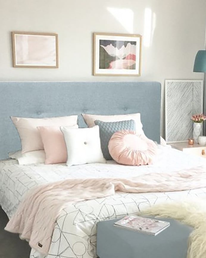 Deco Wood Cabecero Tapizado De Poliester Con Botones En Color Verde Azulado De 90x80cm