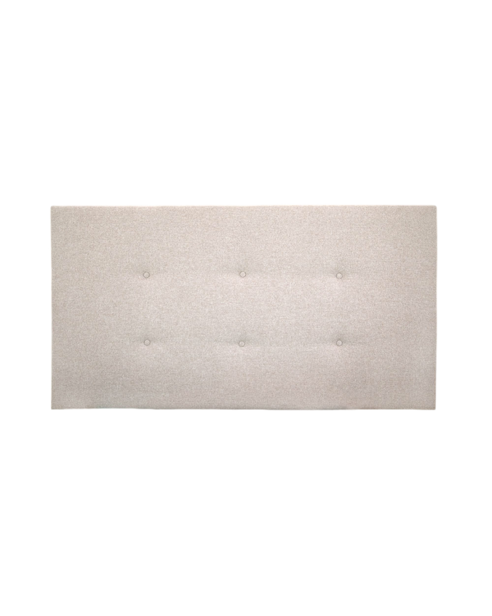 Deco wood Cabecero tapizado de poliester con botones en color beige de 90x80cm