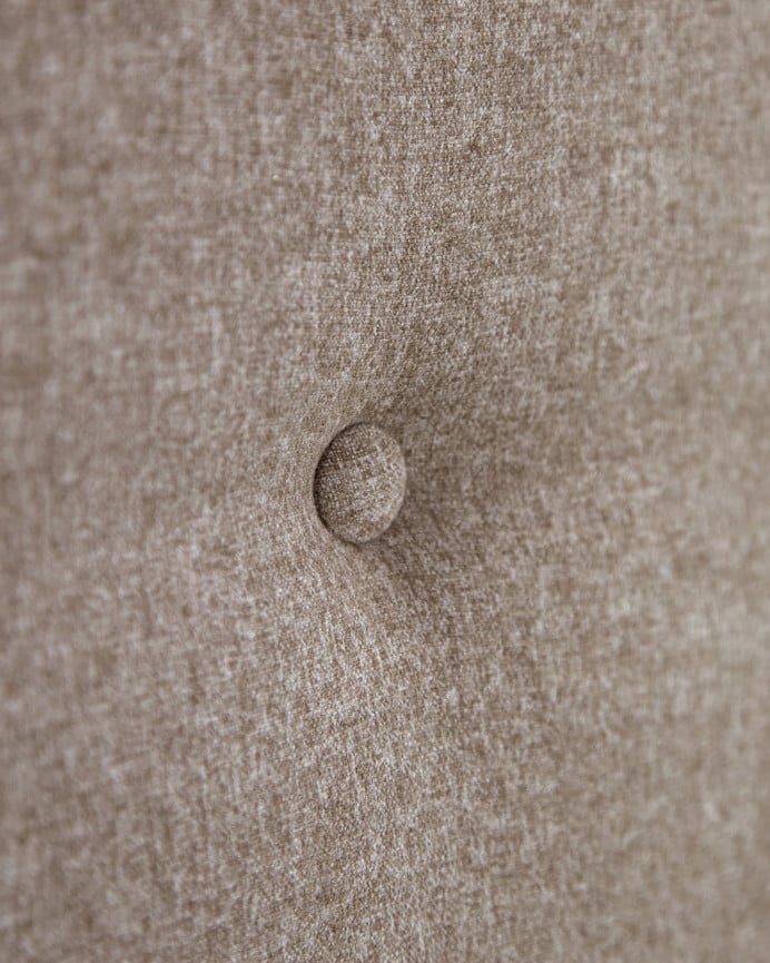 Deco Wood Cabecero Tapizado De Poliester Con Botones En Color Marrón De 90x80cm