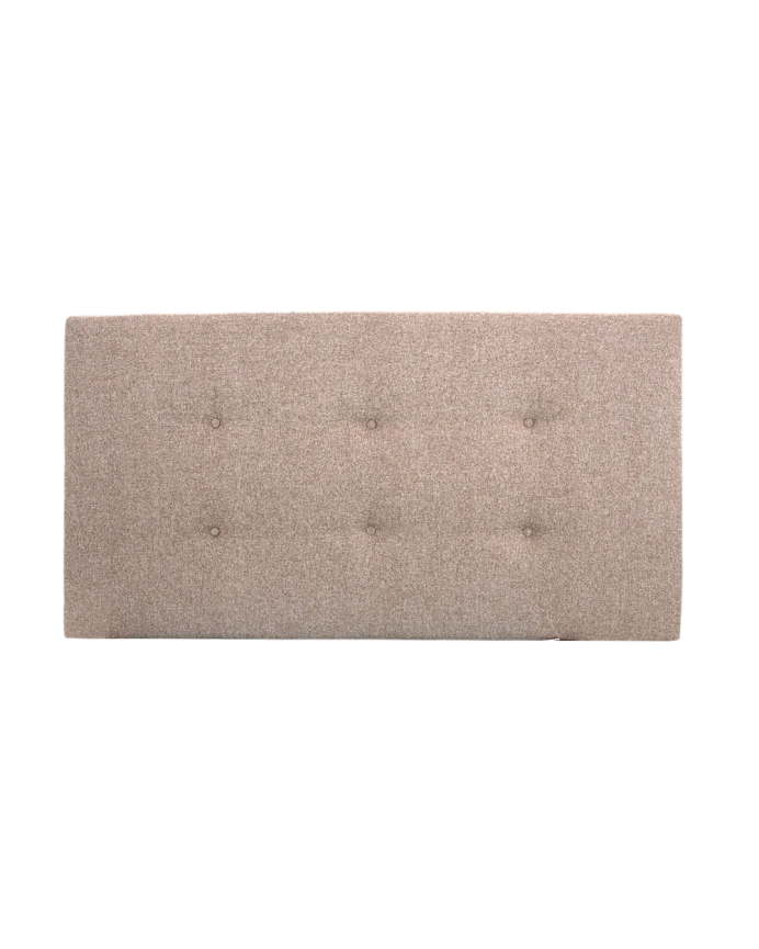 Deco Wood Cabecero Tapizado De Poliester Con Botones En Color Marrón De 90x80cm