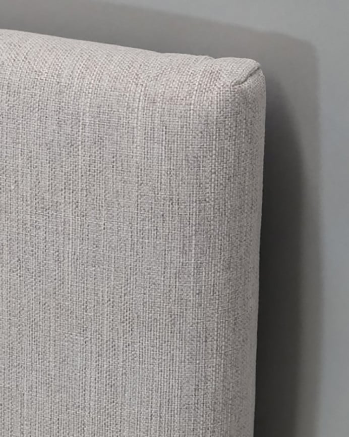 Deco Wood Cabecero Tapizado De Poliester Con Botones En Color Hueso De 90x60cm