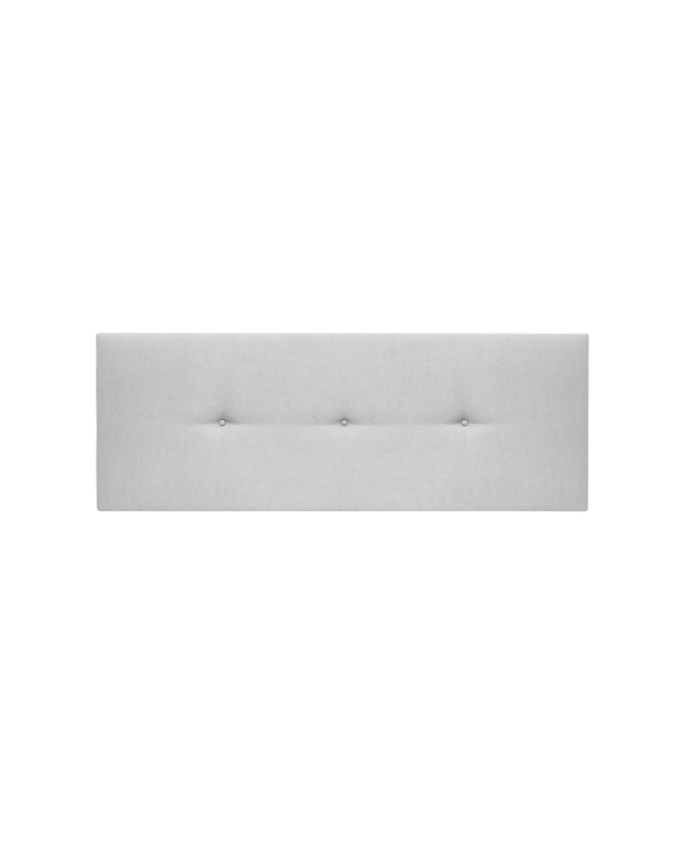 Deco wood Cabecero tapizado de poliester con botones en color hueso de 90x60cm