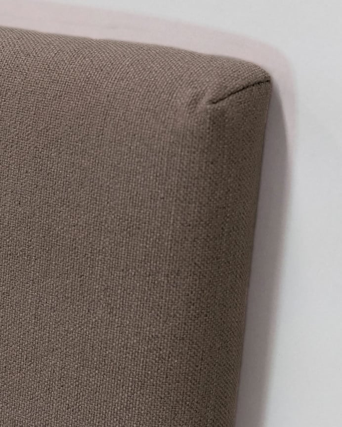 Deco Wood Cabecero Tapizado De Poliester Con Botones En Color Marrón De 90x60cm