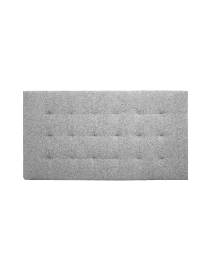 Deco wood Cabecero tapizado de poliester con pliegues en color gris de 90x80cm