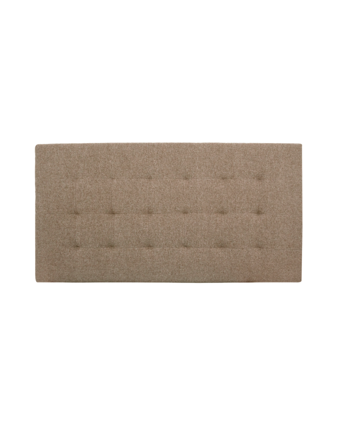 Deco wood Cabecero tapizado de poliester con pliegues en color marrón de 90x80cm