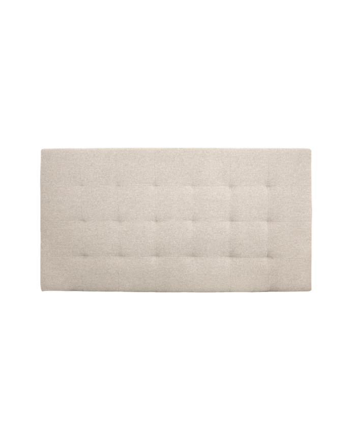 Deco wood Cabecero tapizado de poliester con pliegues en color beige de 90x80cm