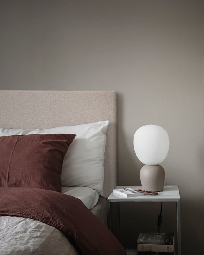 Deco Wood Cabecero Tapizado De Poliester Liso En Color Beige De 90x80cm