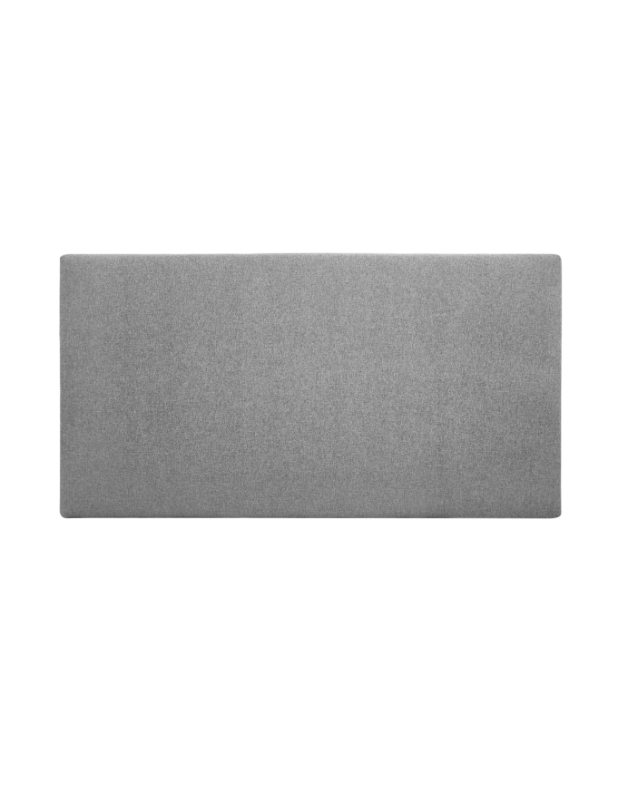 Deco wood Cabecero tapizado de poliester liso en color gris de 90x80cm