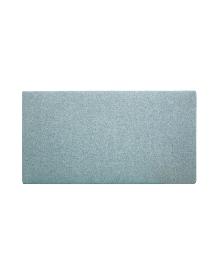 Deco wood Cabecero tapizado de poliester liso en color verde azulado de 90x80cm