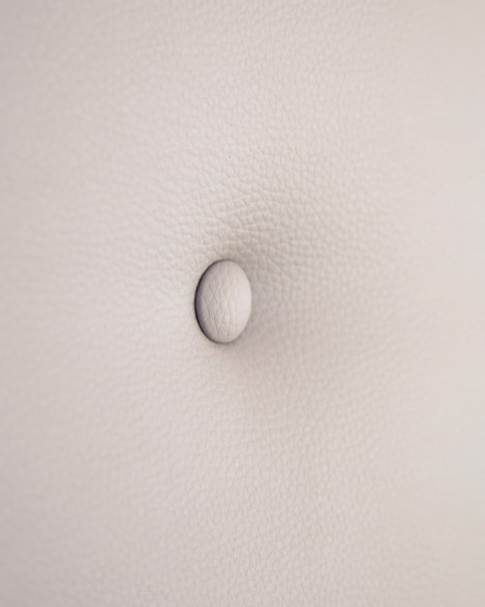 Deco Wood Cabecero Tapizado De Polipiel Con Botones En Color Marrón De 90x80cm