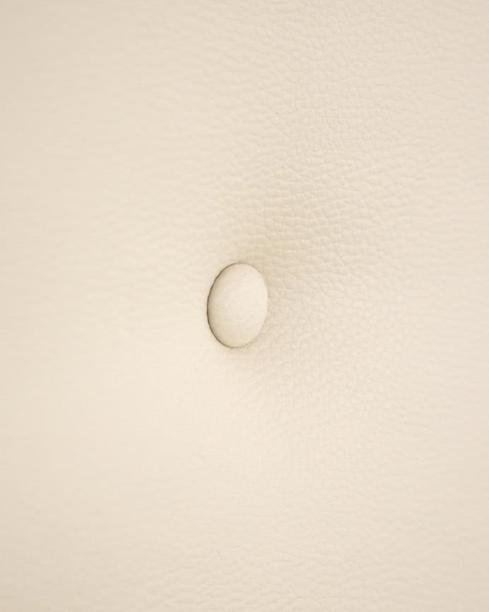 Deco Wood Cabecero Tapizado De Polipiel Con Botones En Color Beige De 90x80cm