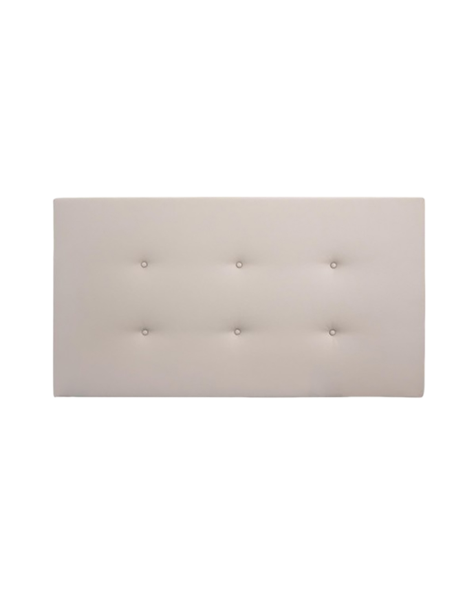 Deco wood Cabecero tapizado de polipiel con botones en color marrón de 90x80cm