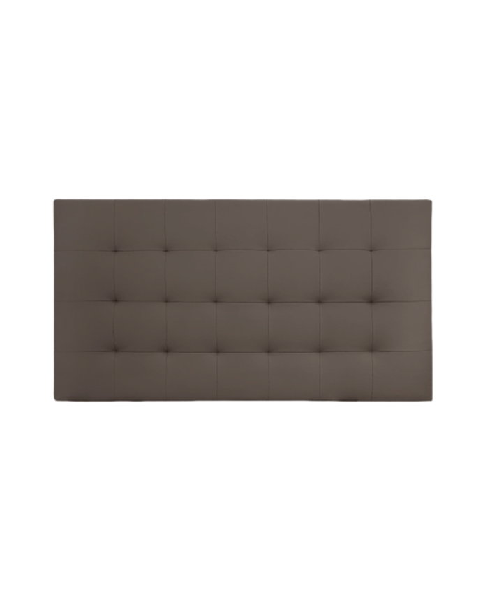 Deco wood Cabecero tapizado de polipiel con pliegues en color marrón de 90x80cm