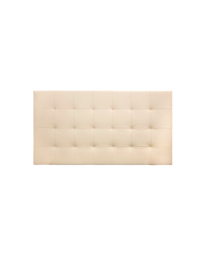 Deco wood Cabecero tapizado de polipiel con pliegues en color beige de 90x80cm