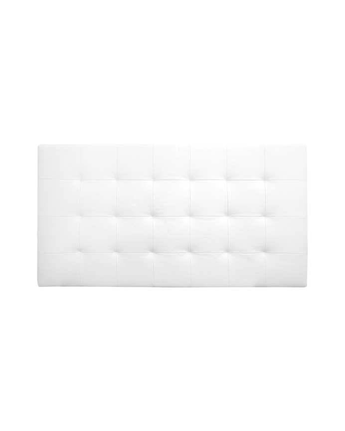 Deco Wood Cabecero Tapizado De Polipiel Con Pliegues En Color Blanco De 90x80cm