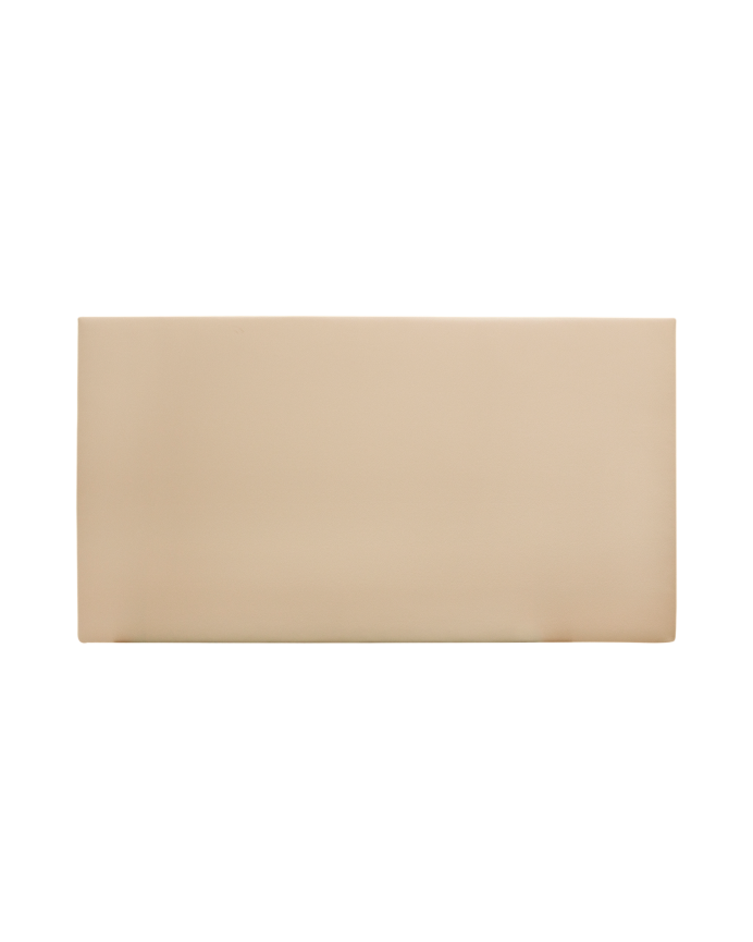 Deco wood Cabecero tapizado de polipiel liso en color marrón de 90x80cm