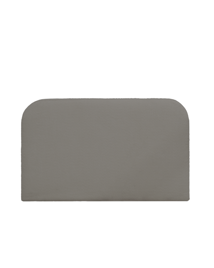Deco wood Cabecero tapizado desenfundable de bouclé gris oscuro de 120x110cm
