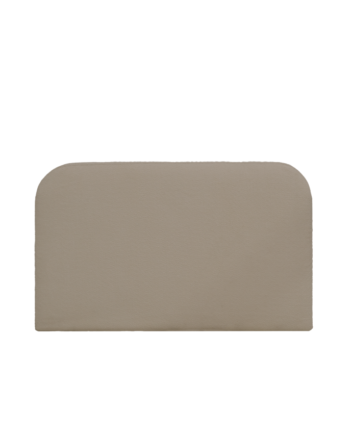 Deco wood Cabecero tapizado desenfundable de bouclé marrón de 120x110cm