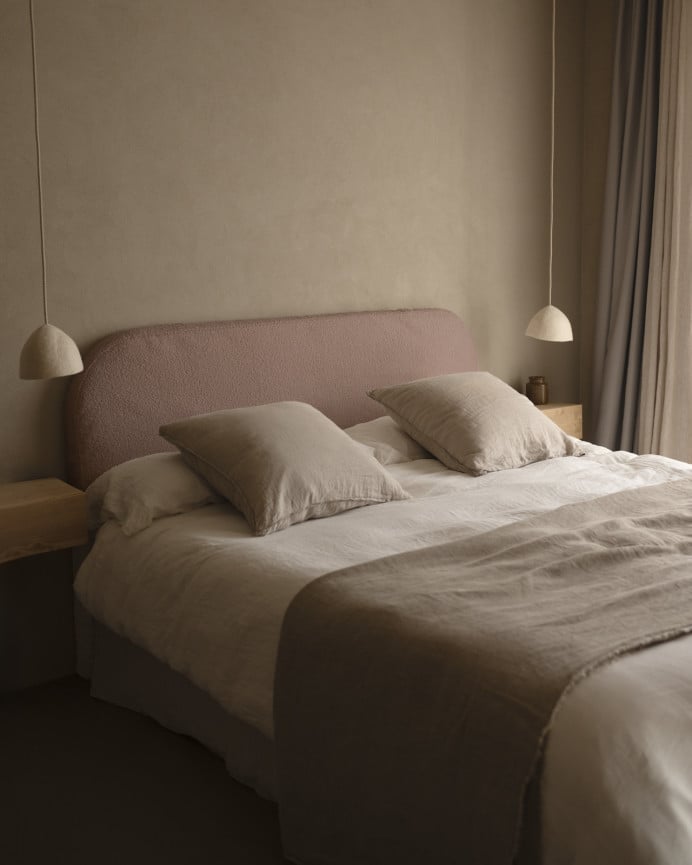 Deco Wood Cabecero Tapizado Desenfundable De Bouclé Ropa De 120x110cm