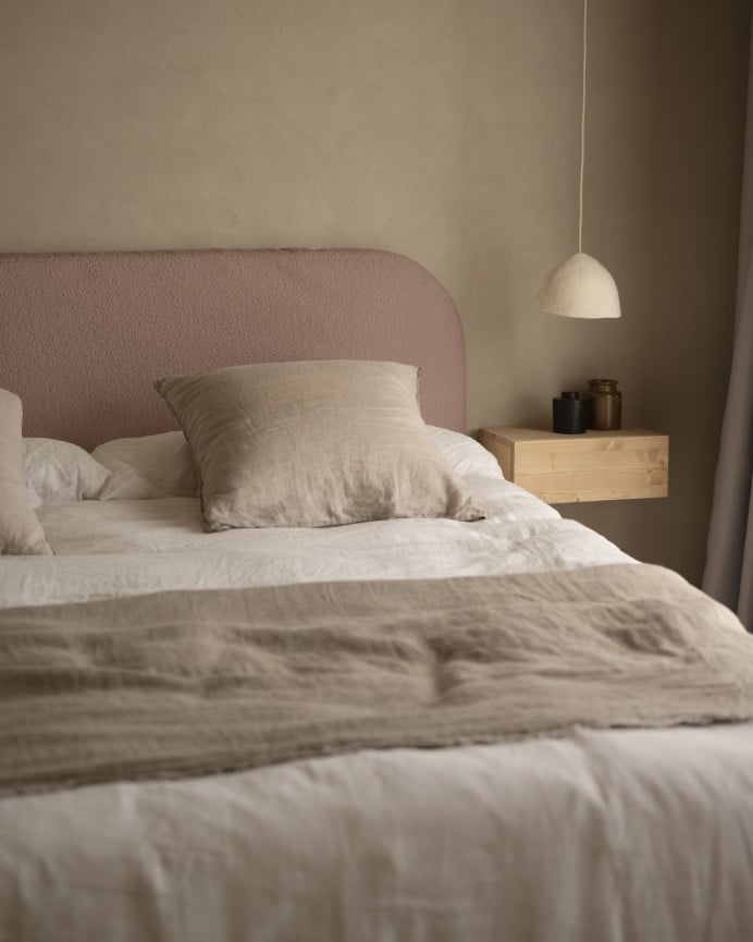 Deco Wood Cabecero Tapizado Desenfundable De Bouclé Ropa De 120x110cm