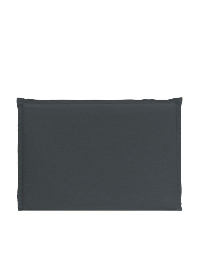 Deco Wood Cabecero Tapizado Desenfundable De Lino Azul De 120x110cm