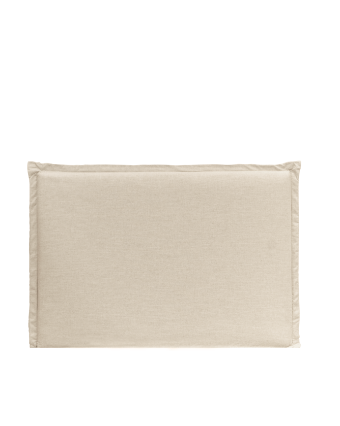 Deco wood Cabecero tapizado desenfundable de lino beige de 120x110cm
