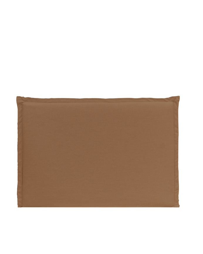 Deco wood Cabecero tapizado desenfundable de lino teja de 120x110cm
