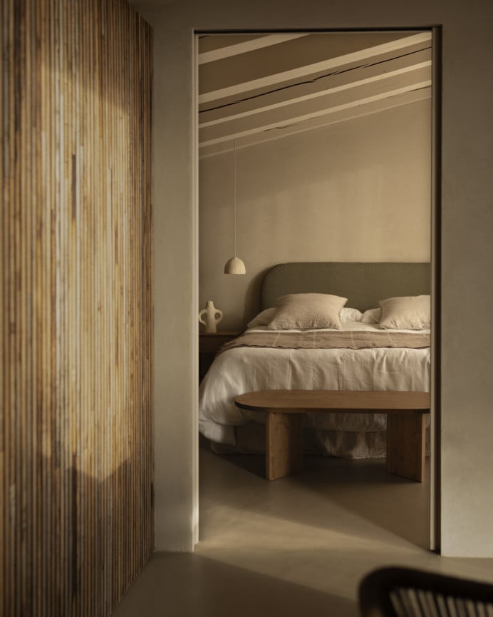 Deco Wood Cabecero Tapizado Desenfundable De Lino Verde De 120x110cm