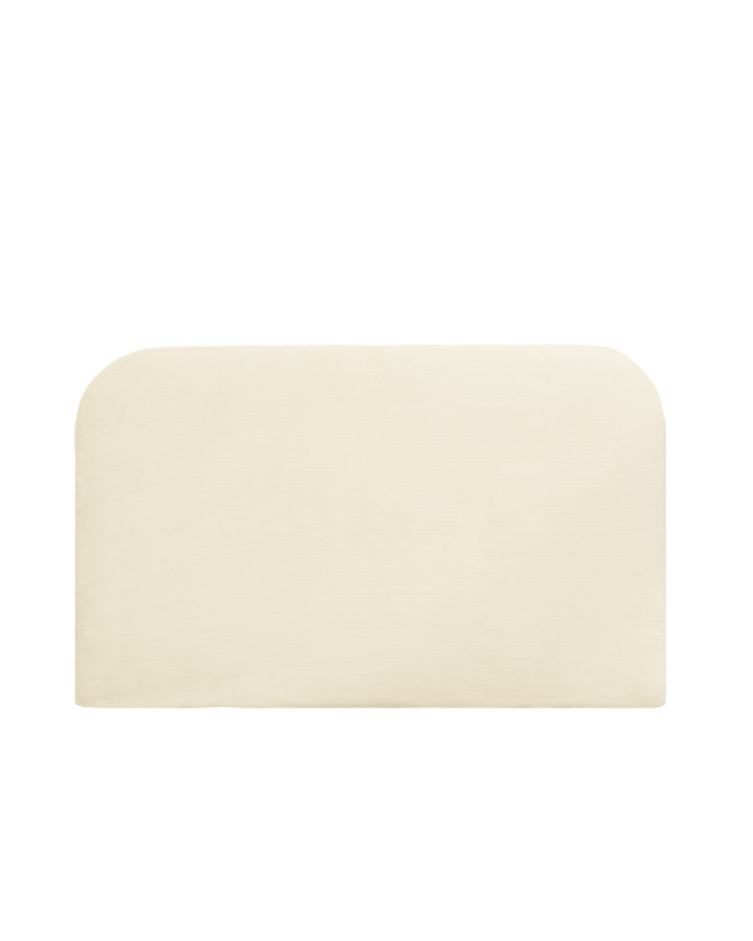 Deco wood Cabecero tapizado desenfundable de pana blanco roto de 120x110cm