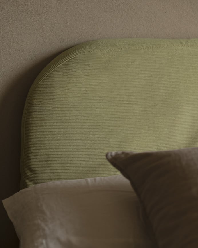 Deco Wood Cabecero Tapizado Desenfundable De Pana Lima De 120x110cm