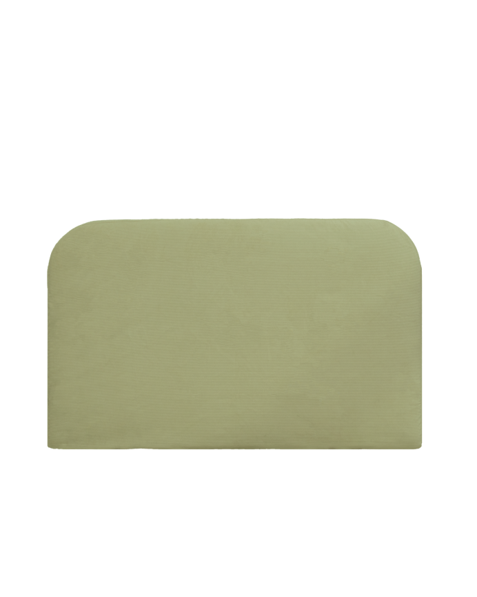 Deco wood Cabecero tapizado desenfundable de pana lima de 120x110cm