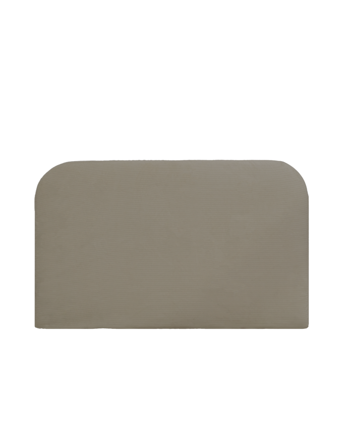 Deco wood Cabecero tapizado desenfundable de pana marrón topo de 120x110cm