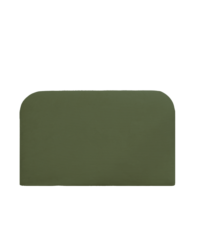 Deco wood Cabecero tapizado desenfundable de pana verde de 120x110cm