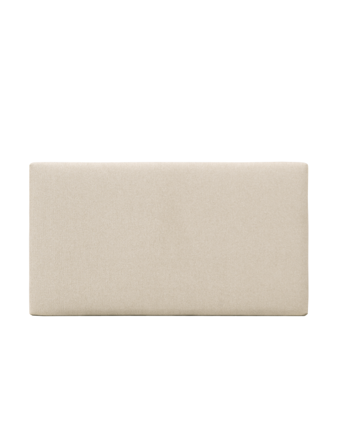 Deco wood Cabecero tapizado en color beige de 90x80cm