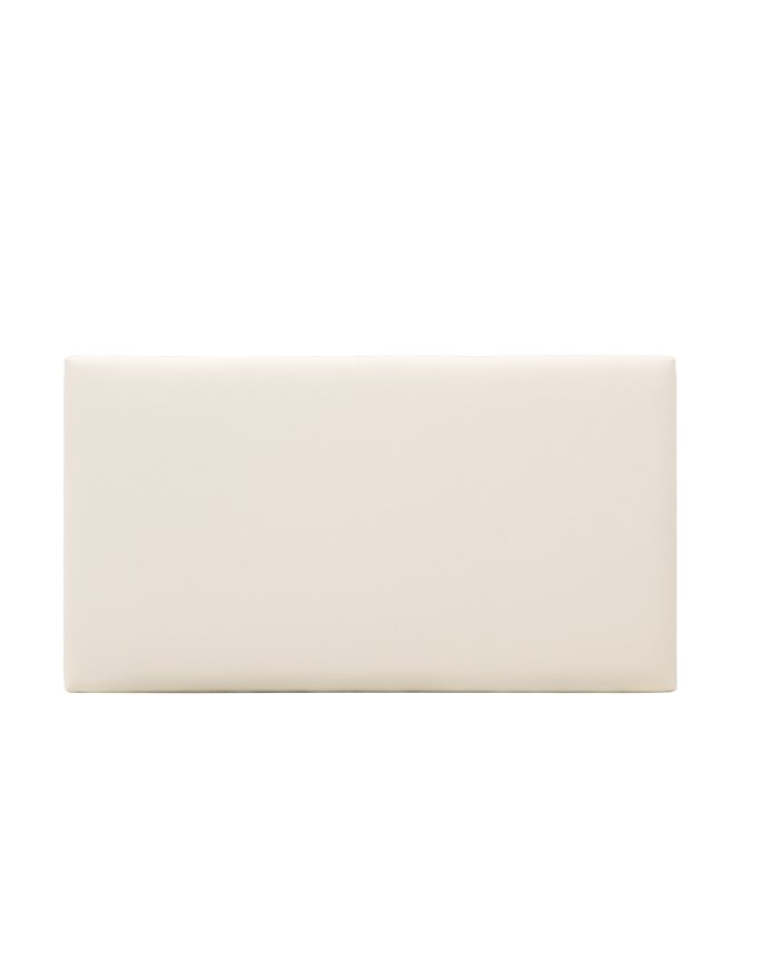 Deco wood Cabecero tapizado en color blanco de 90x80cm