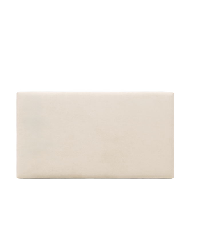 Deco wood Cabecero tapizado en color blanco roto de 90x80cm