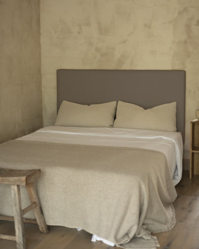 Deco Wood Cabecero Tapizado En Color Marrón De 90x80cm