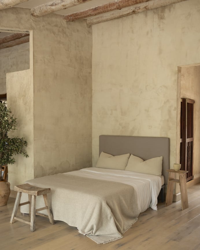 Deco Wood Cabecero Tapizado En Color Marrón De 90x80cm