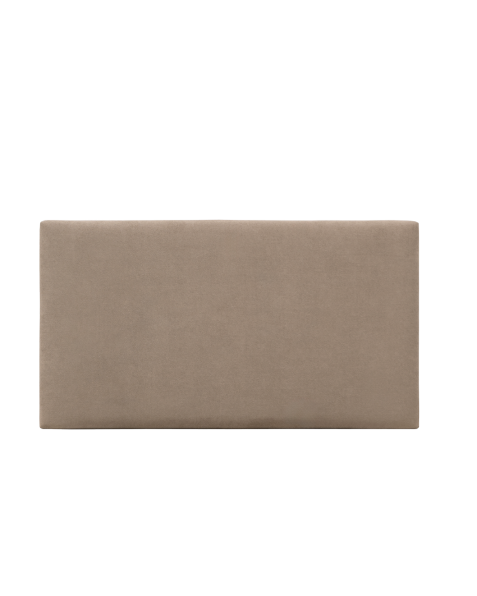 Deco wood Cabecero tapizado en color marrón de 90x80cm