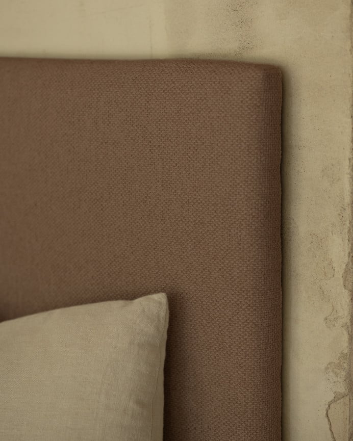 Deco Wood Cabecero Tapizado En Color Marrón De 90x80cm