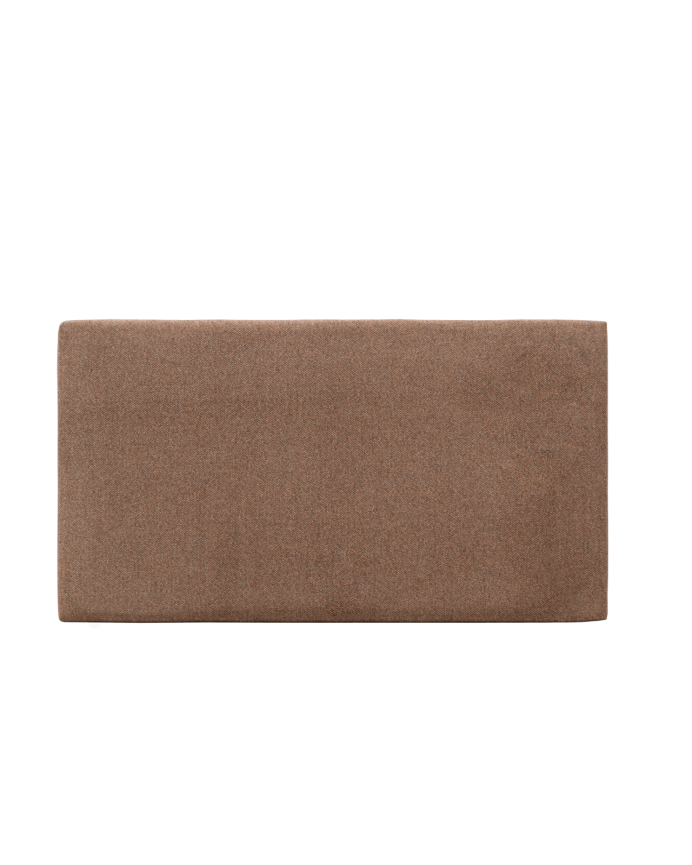 Deco wood Cabecero tapizado en color marrón de 90x80cm