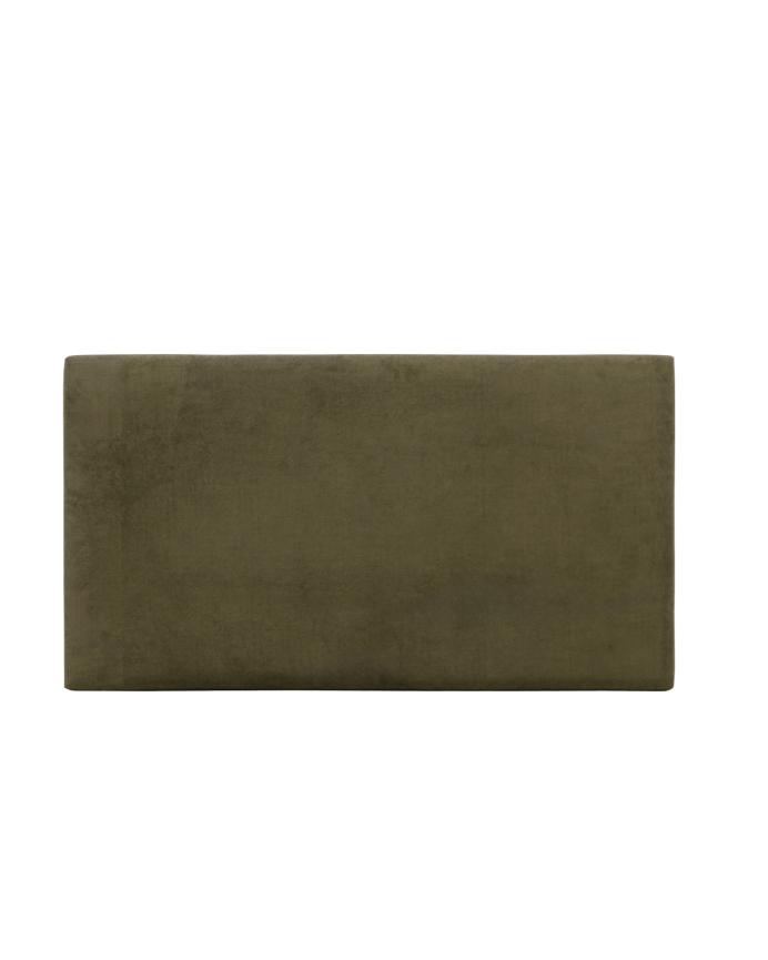 Deco wood Cabecero tapizado en color verde de 90x80cm